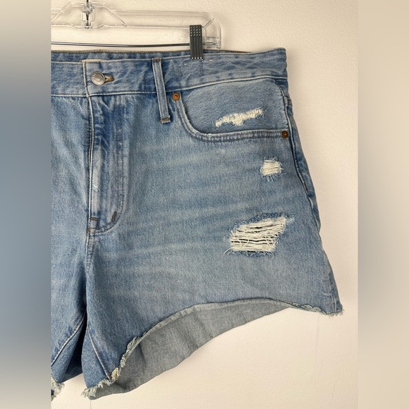 Madewell Plus Relaxed High Rise Raw Hem Denim Shorts Women’s Sz 16 - Picture 10 of 10